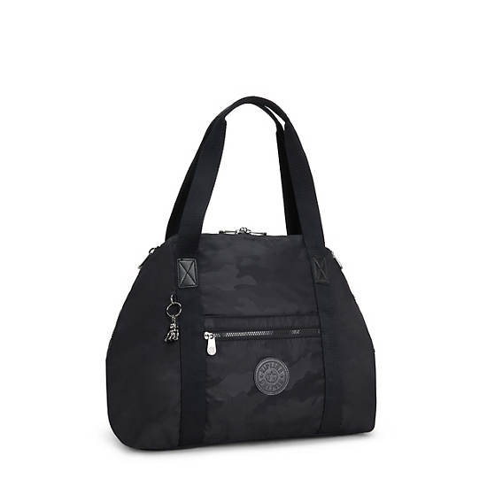 Bolso Tote Kipling Art Medium Iconic Negros Camuflados | MX 1447UZ